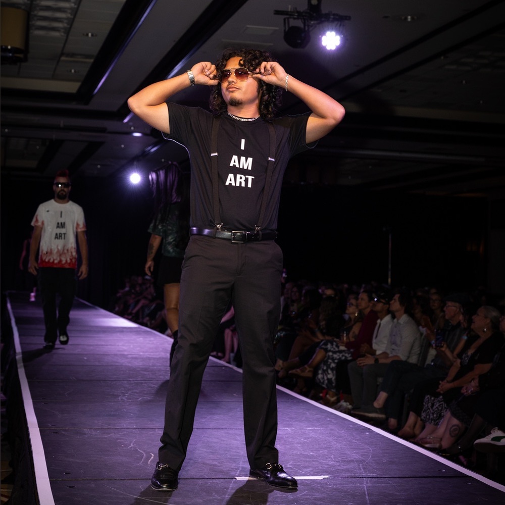 I AM ART Black Graphic T-Shirt Men